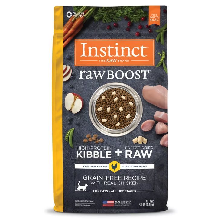 Nature’s Variety Instinct (本能) Raw Boost 凍乾生肉無穀物 雞肉 貓用主糧 5 lb/10 lb