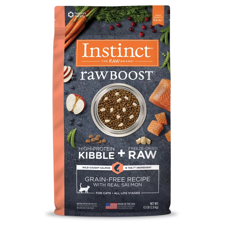 Nature’s Variety Instinct (本能) Raw Boost 凍乾生肉無穀物 三文魚 貓用主糧 4.5 lb