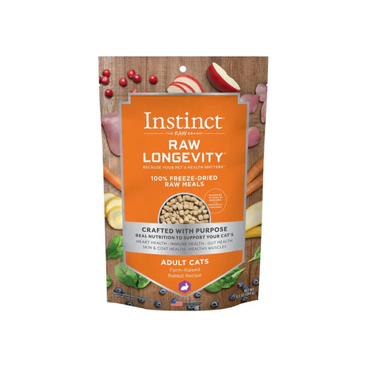Nature’s Variety Instinct (本能) Raw Longevity 長壽配方 凍乾生肉 成貓 兔肉配方 主食糧  9.5 oz
