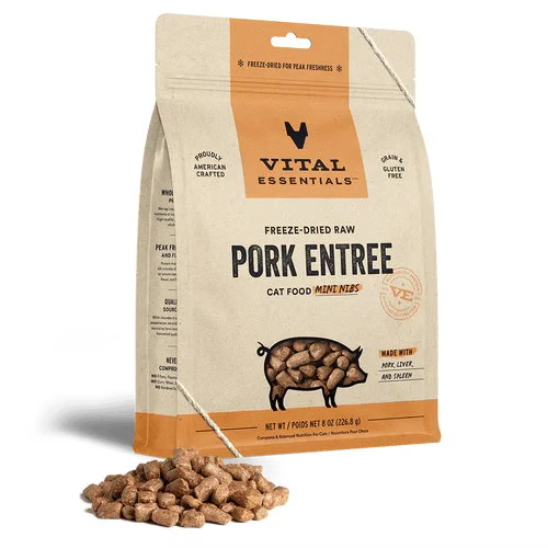 Vital Essentials 豬肉 凍乾 迷你肉粒 貓主糧 8 oz/12 oz