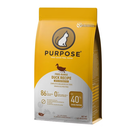 Purpose 無穀物 鴨肉+白魚 全貓(後生元)配方 4.5 lb/ 10 lb