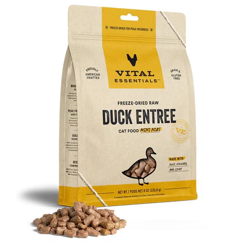 Vital Essentials 鴨肉 凍乾 迷你肉粒 貓主糧 8 oz/12 oz