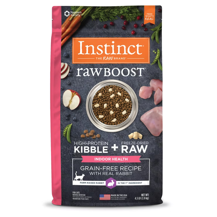 Nature’s Variety Instinct (本能) Raw Boost 凍乾生肉無穀物 兔肉 室內貓用主糧  4.5 lb
