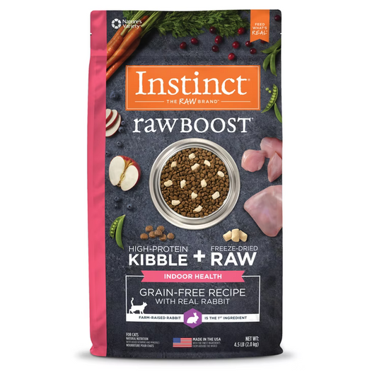 Nature’s Variety Instinct (本能) Raw Boost 凍乾生肉無穀物 兔肉 室內貓用主糧  4.5 lb